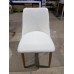 Wood textile white / Мягкий стул из белой текстильной обивки в аренду