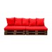 Прямой диван из коричневых паллет в аренду