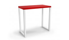 П-образный красно-белый барный стол
